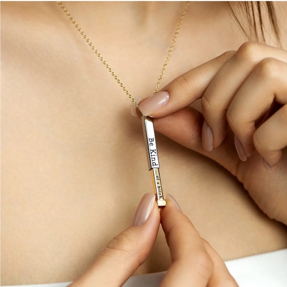 NIB Sold Out Be Kind…of a Bi❤️ch - Hidden Message Necklace - Picture 3 of 7